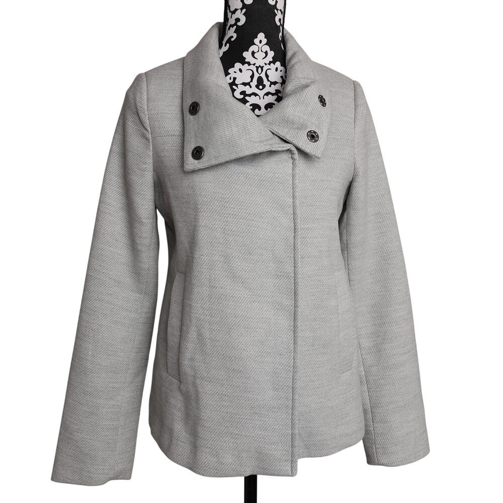 Women's Grey Preppy Casual Minimalist Snap Closure Canyon River Blues Jacket - S
